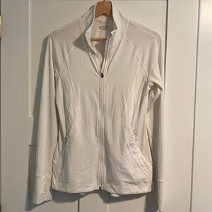 White full zip athleta light weight jacket